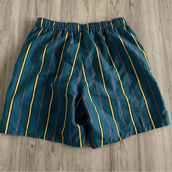 ASOS swim trunk shorts in collegiate stripe green mid length Size Small - Picture 3 of 3